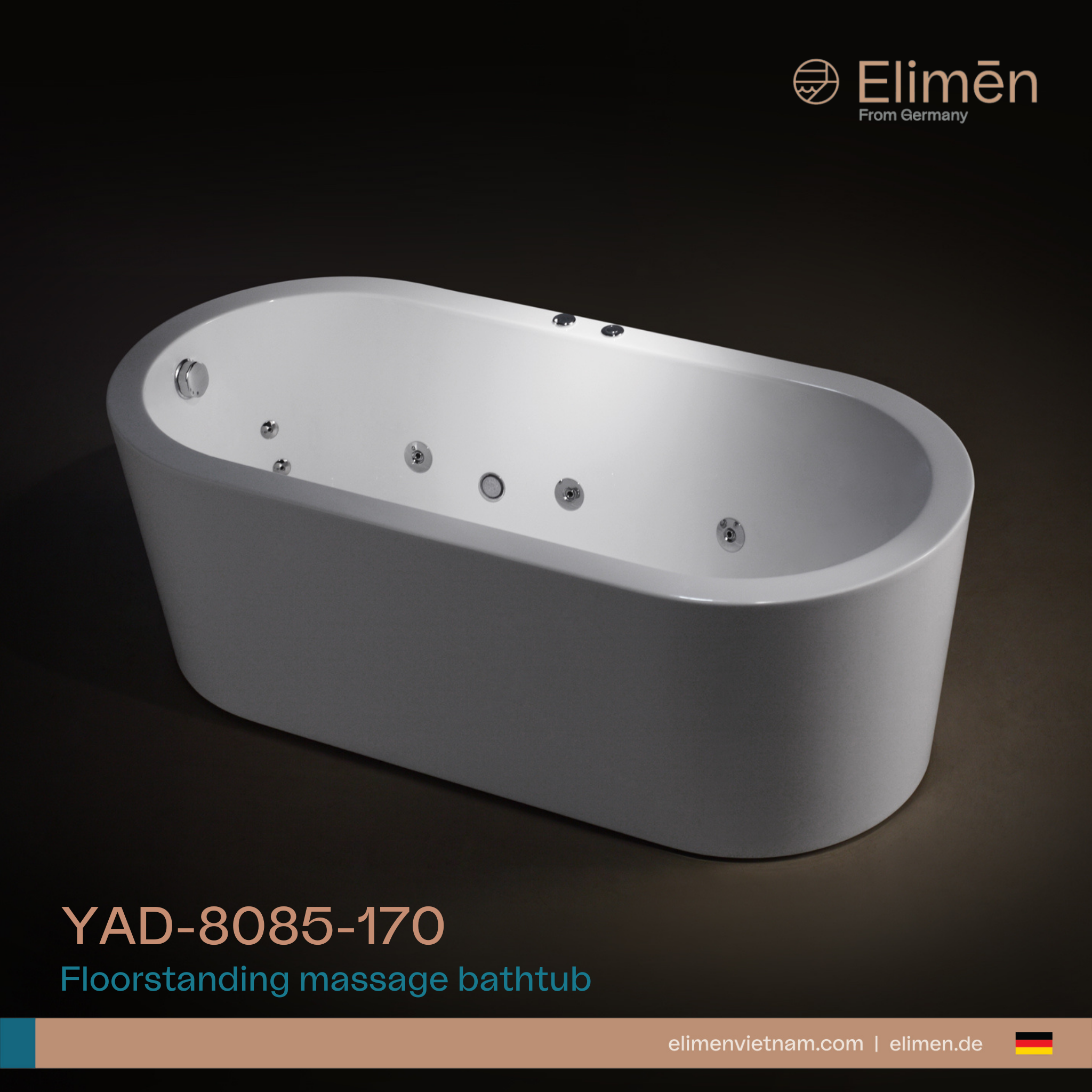 Bồn tắm massage Elimen - Mã YAD-8085-170